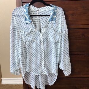 Free people sheer blouse size medium
